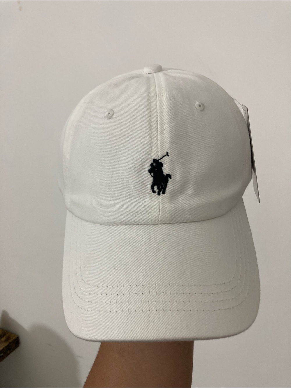 Polo by Ralph Lauren White Baseball Cap with Black Pony